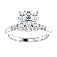 Afbeelding in Gallery-weergave laden, Kussen Echt Diamanten Verlovingsring Met Accenten 3.15 karaat Sieraden Nieuw - harrychadent.nl
