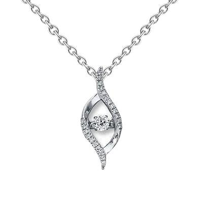 Lady hanger diamant ronde massief wit goud 2 karaat sieraden - harrychadent.nl