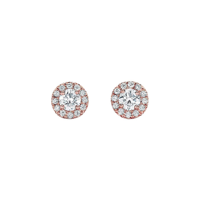 Lady 1.50 Karaat Echt Diamanten Studs Oorbel Halo Rose Gold 14K
