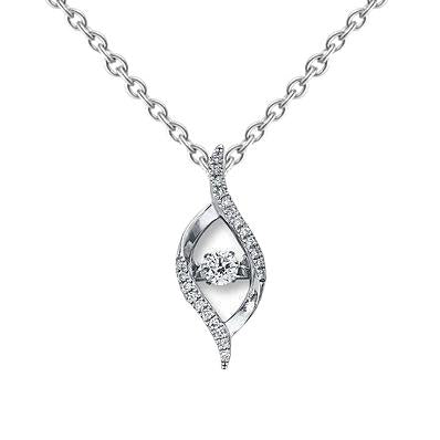 Lady Hanger Echt Diamant Ronde Massief Wit Goud 2 Karaat Sieraden