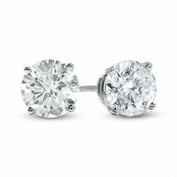 Lady Oorknoppen 4 Karaat Gecertificeerde Natuurlijke Echte (Niet Labgekweekt) Diamanten 14K Witgoud