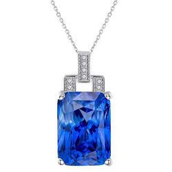 Lichtblauwe saffier stralende en ronde diamant met ketting 4,25 karaat