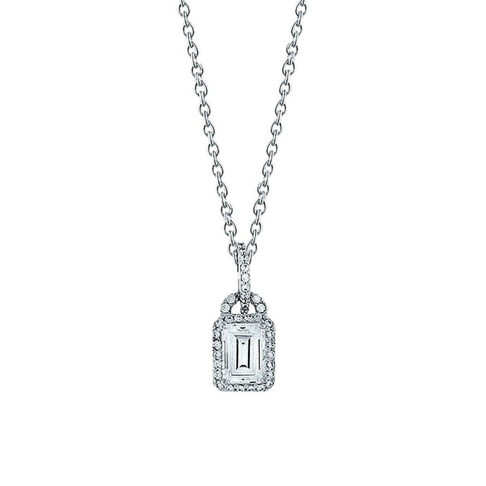 Lock Style Hanger Ketting 1,50 Karaat Echt Diamant Wit Goud 14K Sieraden