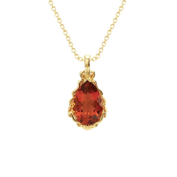 Madeira Natural Citrien Dames Ketting Hanger Geel Goud 34 Ct - harrychadent.nl