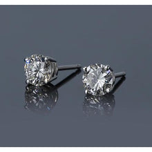 Afbeelding in Gallery-weergave laden, Mandinstelling 1.20 karaat ronde diamanten oorknopjes wit goud 14K - harrychadent.nl
