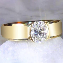 Afbeelding in Gallery-weergave laden, Mannen Solitaire Ring Ovale Diamant 1,50 Karaat Geel Gouden Sieraden - harrychadent.nl
