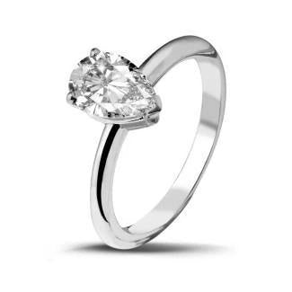 Markiezin 1.75 ct Solitaire diamanten verlovingsring 14K witgoud - harrychadent.nl