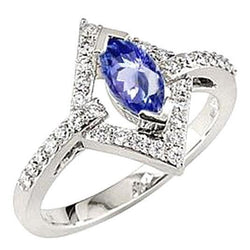 Markiezin Ceylon blauwe saffier en diamanten witgouden ring 4,51 karaat