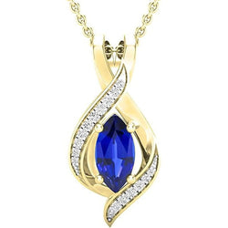 Markiezin Edelsteen & Ronde Diamant Hanger Twisted Shank 3 Karaat