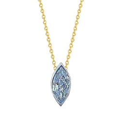 Markiezin geslepen 1,5 Ct Diamond Bezel Setting Hanger Ketting Goud