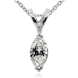 Markiezin geslepen diamanten halsketting hanger 1 karaat witgoud 14K