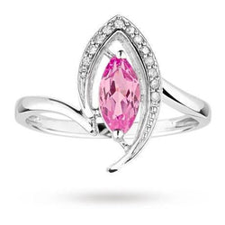 Markiezin geslepen roze saffier diamanten ring 1,75 karaat edelsteen sieraden
