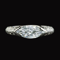 Markiezin oude geslepen diamanten verlovingsring V Prong Set 5,75 karaat