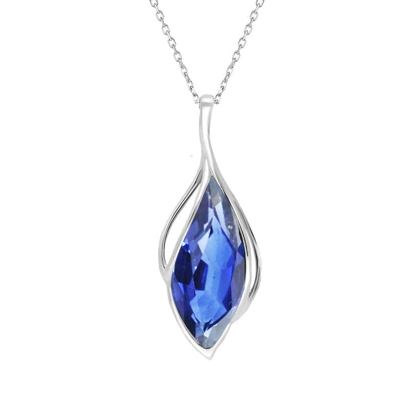 Marquise Ceylon Sapphire Solitaire hanger bladstijl 2,50 karaat - harrychadent.nl