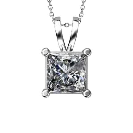 Mooie prinses geslepen diamanten halsketting hanger gouden sieraden 1.5 Ct - harrychadent.nl