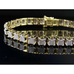 Mooie ronde vorm diamanten heren armband 5.75 karaat 14K goud