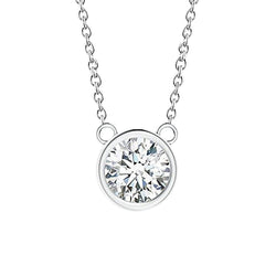 Mooie Ronde Geslepen Solitaire Echt Diamanten Hanger 1,0 Karaat Witgoud 14K