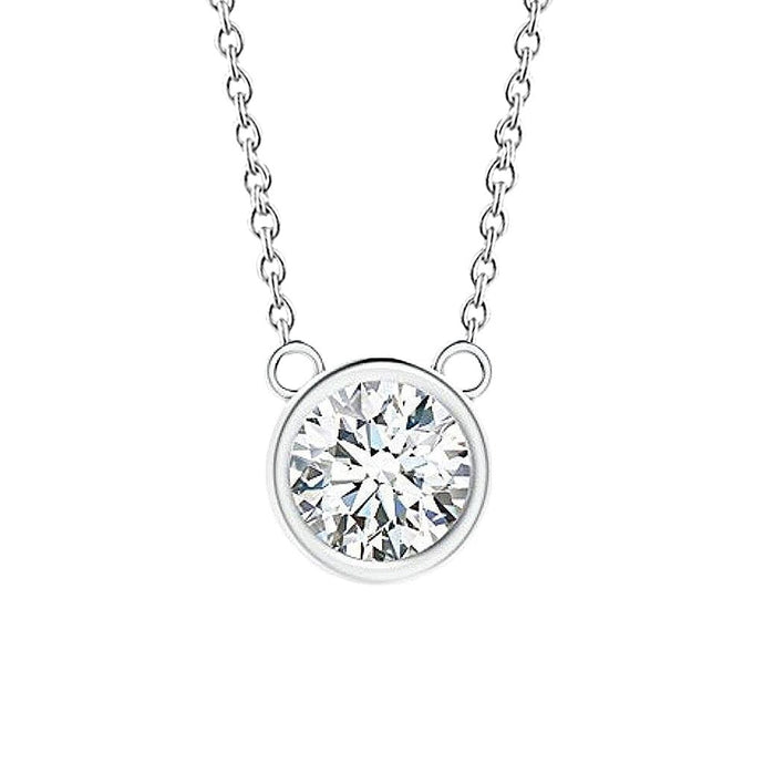 Mooie Ronde Geslepen Solitaire Echt Diamanten Hanger 1,0 Karaat Witgoud 14K