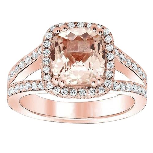 Morganite en diamanten fancy ring van 16,75 ct rosé goud 14k - harrychadent.nl