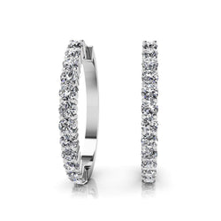 Must Have Hoop Echt Diamonds Oorbellen Briljant Geslepen Wit Goud 2 Ct Rond