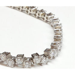 19 Karaat Prong Gezet Rond Natuurlijk uit de aarde gewonnen Diamanten Tennisarmband Massief Witgoud 14K