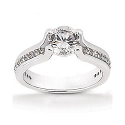 Natuurlijk 1,32 Ct. Diamanten Trouwring Wit Goud 14K