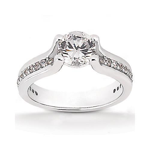 Natuurlijk 1,32 Ct. Diamanten Trouwring Wit Goud 14K