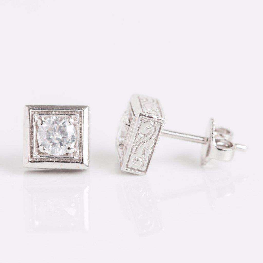 Natuurlijk 1,80 karaat Sprankelende Diamanten Dames Oorknopjes Goud Wit 14K