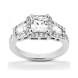 Natuurlijk 2,25 ct. Drie Stenen Diamanten Prinses Geslepen Verlovingsring