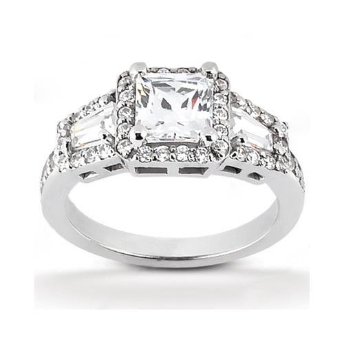 Natuurlijk 2,25 ct. Drie Stenen Diamanten Prinses Geslepen Verlovingsring
