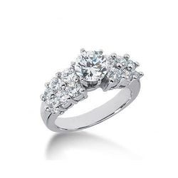 Natuurlijk 2,50 karaat Diamanten Jubileumring Set Wit Natuurlijk Goud 14K