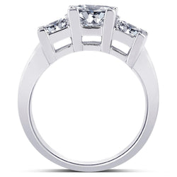 Natuurlijk 2 karaat Diamanten Drie Stenen Trouwdag Ring Princess Cut