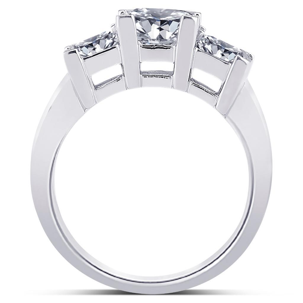 Natuurlijk 2 karaat Diamanten Drie Stenen Trouwdag Ring Princess Cut