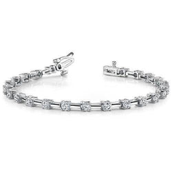 Natuurlijk 3.45 karaat Ronde Diamanten Dames Armband Wit Goud