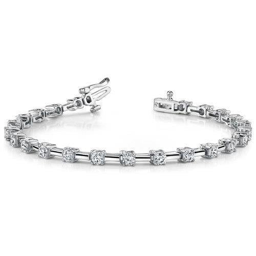 Natuurlijk 3.45 karaat Ronde Diamanten Dames Armband Wit Goud - harrychadent.nl