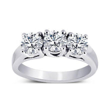 Afbeelding in Gallery-weergave laden, Natuurlijk 3 karaat Ronde Diamanten Huwelijksverjaardag Ring 3 Stenen Sieraden - harrychadent.nl
