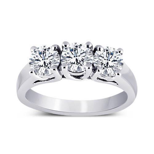 Natuurlijk 3 karaat Ronde Diamanten Huwelijksverjaardag Ring 3 Stenen Sieraden - harrychadent.nl