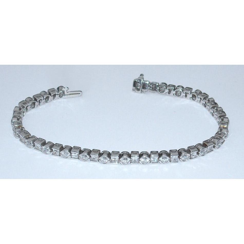 Natuurlijk 6.25 karaat Diamanten Tennisarmband Prinses Ronde Ring - harrychadent.nl