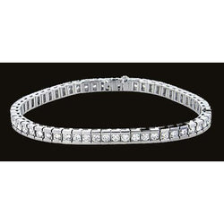 Natuurlijk 6.30 karaat Diamanten Kanaalarmband Witgouden Armband