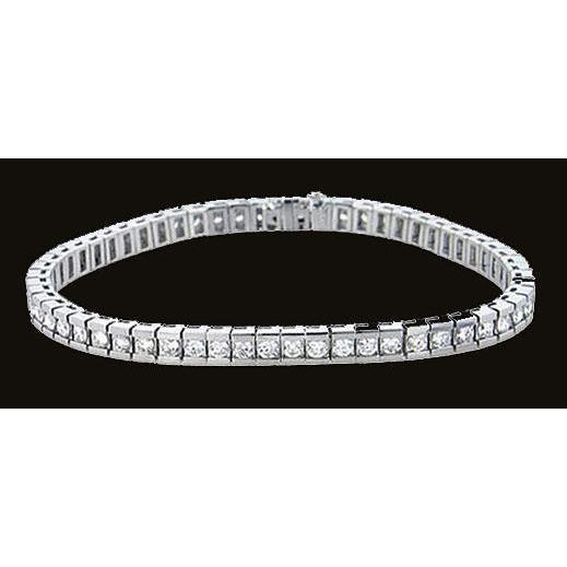 Natuurlijk 6.30 karaat Diamanten Kanaalarmband Witgouden Armband - harrychadent.nl