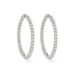 Natuurlijk 6,50 ct. Briljant Heslepen Sprankelende Diamanten Vrouwen Hoepel Oorbellen Goud