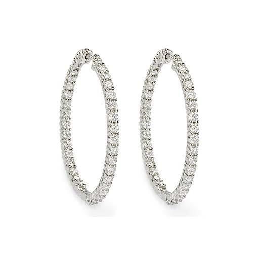 Natuurlijk 6,50 ct. Briljant Heslepen Sprankelende Diamanten Vrouwen Hoepel Oorbellen Goud - harrychadent.nl