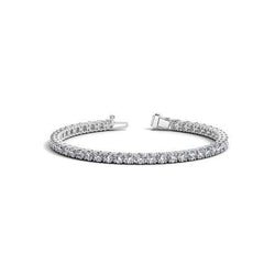Natuurlijk 6,60 karaat Sprankelende Ronde Geslepen Diamanten Tennisarmband Wit Goud