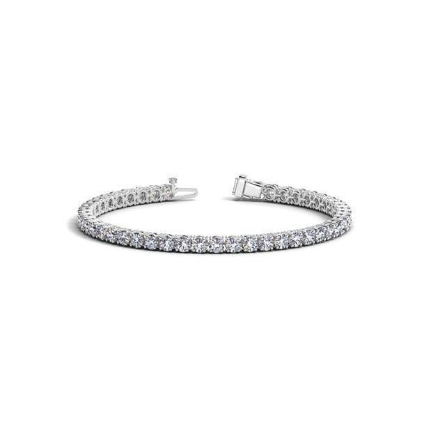 Natuurlijk 6,60 karaat Sprankelende Ronde Geslepen Diamanten Tennisarmband Wit Goud - harrychadent.nl