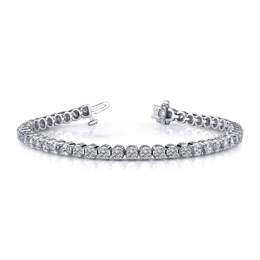 Natuurlijk 6,90 karaat Ronde Geslepen Diamanten Prong Set Tennisarmband - harrychadent.nl