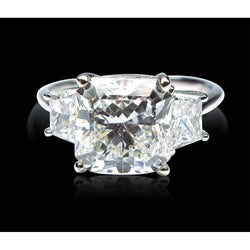 7 Karaat Radiant & Trapezium Natuurlijke Echte Diamanten (Niet Labgekweekt) Drie Stenen Ring