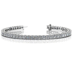 9 kt Prinsesslijpsel Natuurlijke uit de aarde gewonnen Diamanten Dames Tennisarmband Witgouden Sieraden