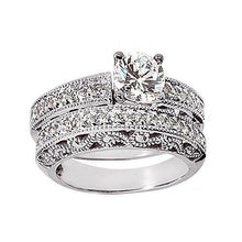 Afbeelding in Gallery-weergave laden, Natuurlijk Antieke Stijl Diamanten Verlovingsring Band set 1,95 karaat - harrychadent.nl
