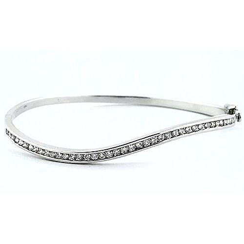 Natuurlijk Diamond Women Bangle 3 karaat Witgoud 14K Sieraden - harrychadent.nl
