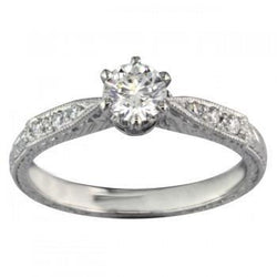Natuurlijk Fonkelende Ronde Diamanten Ring in Antieke Stijl 2,25 karaat Witgoud 14K